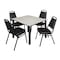 Kee Kee Square Table & Chair Set, Wood, Metal, Vinyl Top, Maple TB4848PLBPBK29BK - alternate 1